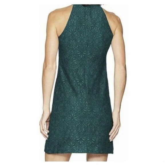 Vince Camuto Sz 14 Tie-Neck Lace Sheath Dress Navy Blue Sleeveless Zip Cocktail - Picture 5 of 16